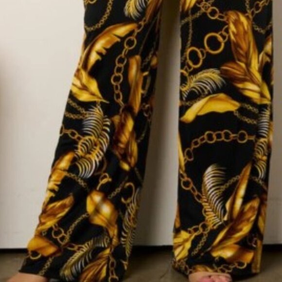 JANETTE PLUS SIZE off Shoulder Multi Print Wide Leg Jumpsuit NWT 1X, 2X, 3X - Picture 6 of 9